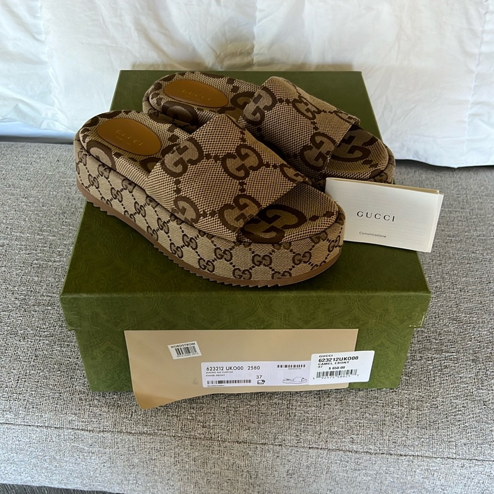 Gucci Macro Canvas Sandals
